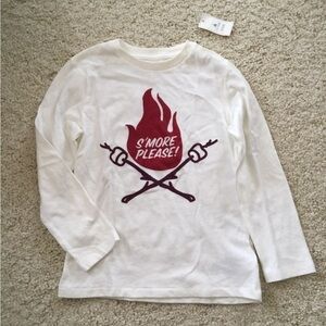 New GAP long sleeve shirt top fire S’more please camp marshmallow winter 5 5T